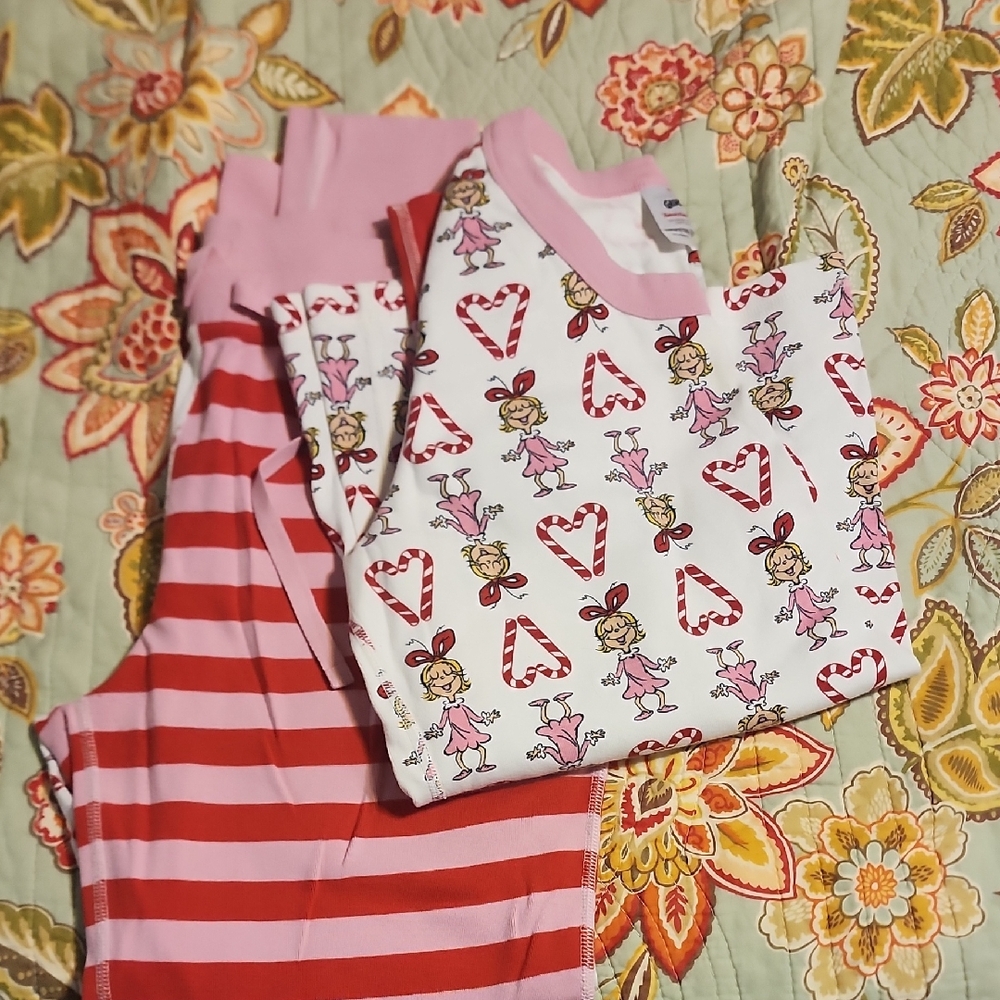 Hanna Andersson Pink and Red Kids Pajama Set